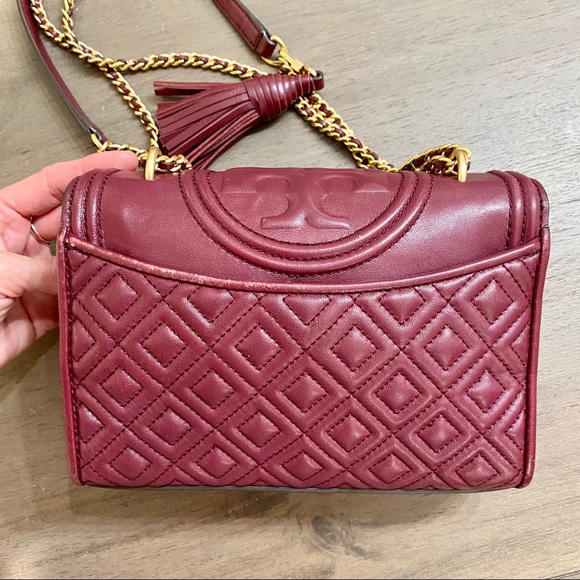Tory Burch Fleming Garnet Convertible Shoulder Bag - Picture 14 of 16